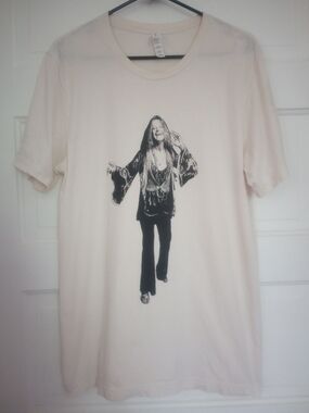 Janis Joplin Graphic T-shirt In Cream And Black
